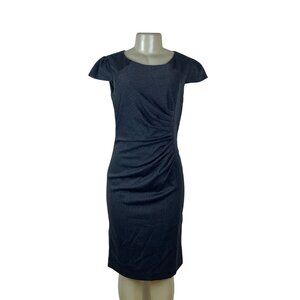 Ruby Belle Womens Gray Herringbone Cap Sleeve Sheath Dress Stylish Size 8